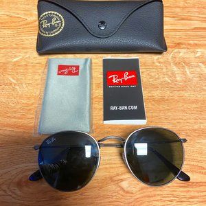 RayBan Gunmetal Round Sunglasses
